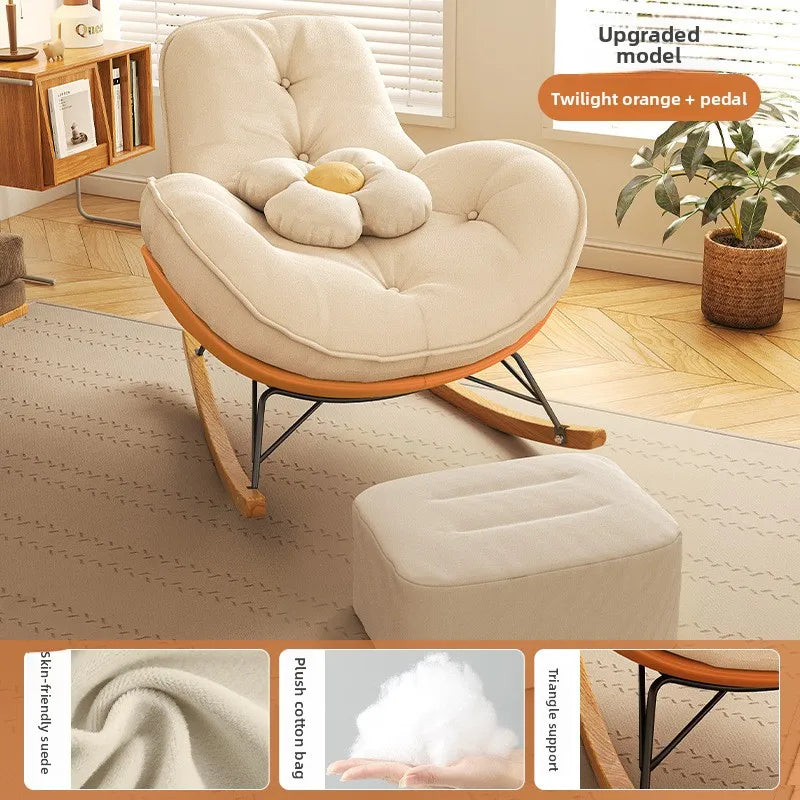 Firm Sofa Chair Living Room Balcony Rocking Chair Single Recliner Happy Chair Light Luxury Penguin Chair Leisure Chair