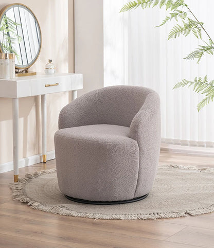 Best-Selling Modern Light Luxury Fabric Single Leisure Chair Cream Bedroom Makeup Stool Lamb Fleece Single Swivel Sofa Chair