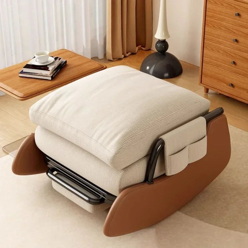 Reclining Lunch Break Folding Lazy Sofa Chair Adults Can Sit Reclining Office Nap Chair Balcony Household Rocking Chair