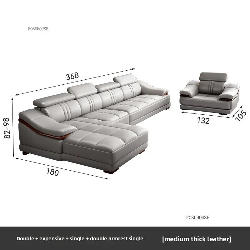 Italian Light Luxury Living Room Sofas Combination Nordic Double Sofas for Living Room Home Furniture Designer Leather Back Sofa