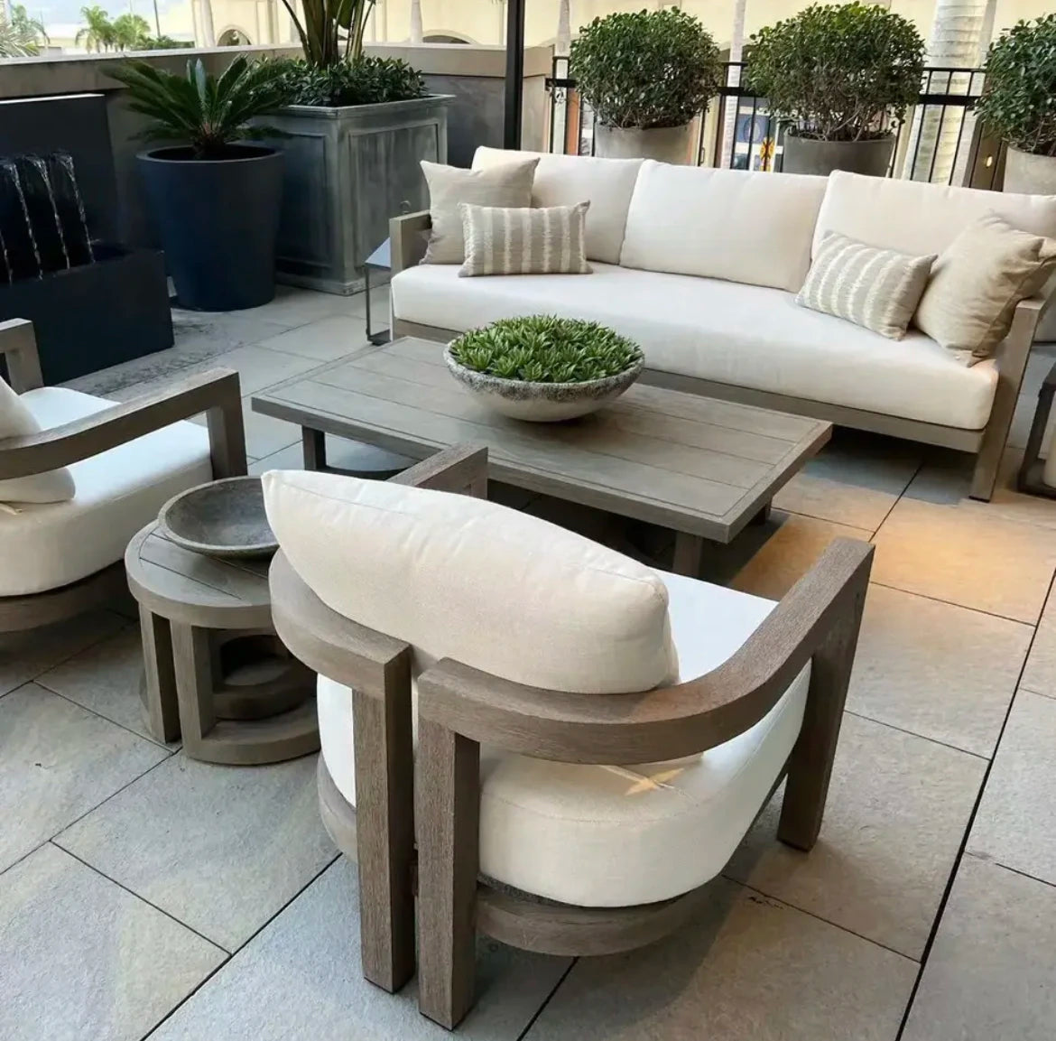 Teak wood furniture Teak outdoor furniture sectional sofa outdoor teak fabric couch sofa