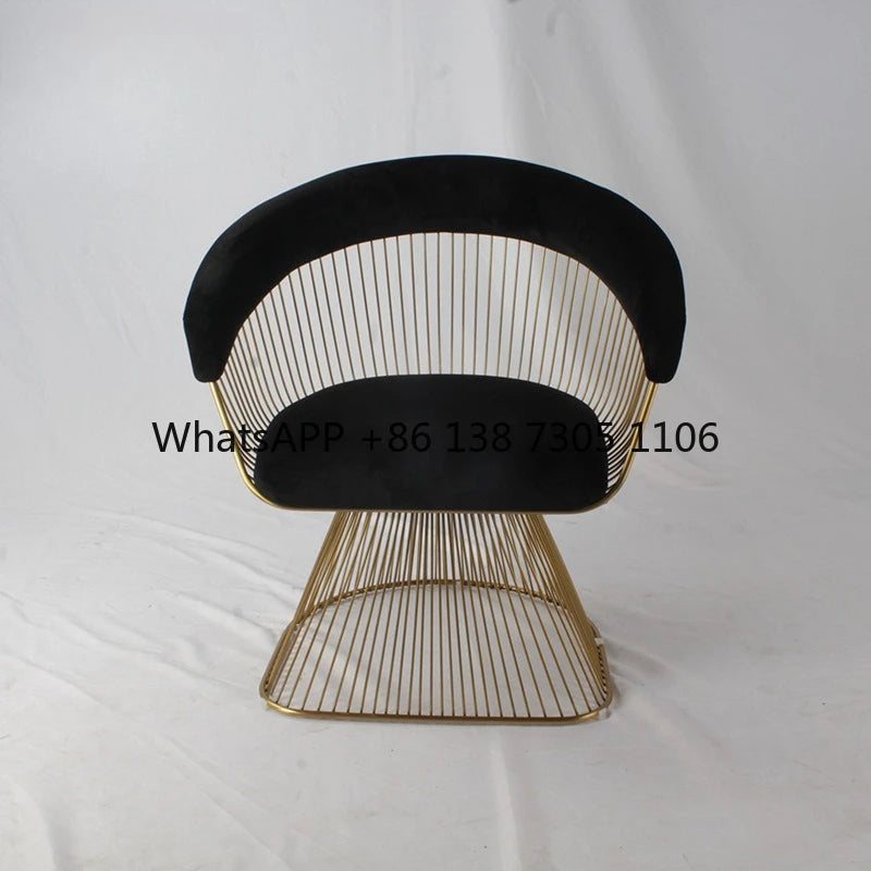 High-end stainless steel dining chair single sofa chair designer home living room wrought iron balcony