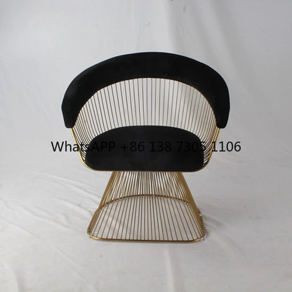 High-end stainless steel dining chair single sofa chair designer home living room wrought iron balcony