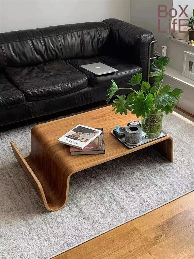Solid Wood Coffee Table Wooden Computer Bentwood Room Desks Portable Low Center Tea Table Living Room Furniture Side Storage