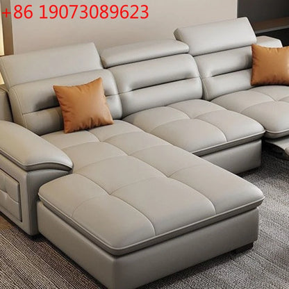 Multi-purpose leather high-end home living room electric light luxury sofa modern minimalist sofa
