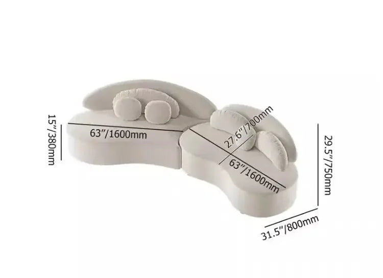 2003    Nordic light luxury curved sofa designer living room fabric sofa creative combination