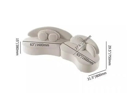 2003    Nordic light luxury curved sofa designer living room fabric sofa creative combination