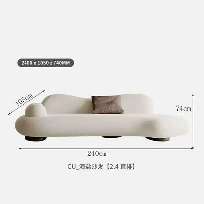 Italian minimalist sea salt sofa living room large flat layer fabric simple modern special-shaped sofa