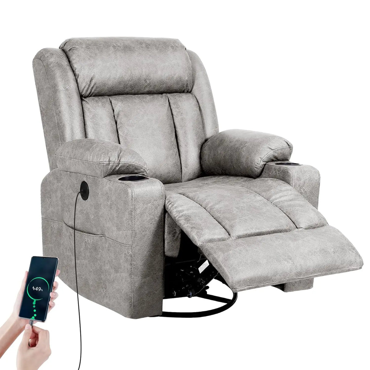 Rocking Recliner Chair, Massage Rocker Recliner Chair with Vibration Massage and Heat,360° Swivel Recliner Chairs,, Customized