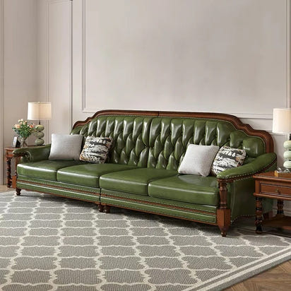 American, leather, sofa, solid wood, furniture, American, corner, sofa