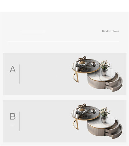 Modern Marble Coffee Tables For Simple Small Apartment Living Room Furniture Sofa Side Household Storage Cabinet End Table Set