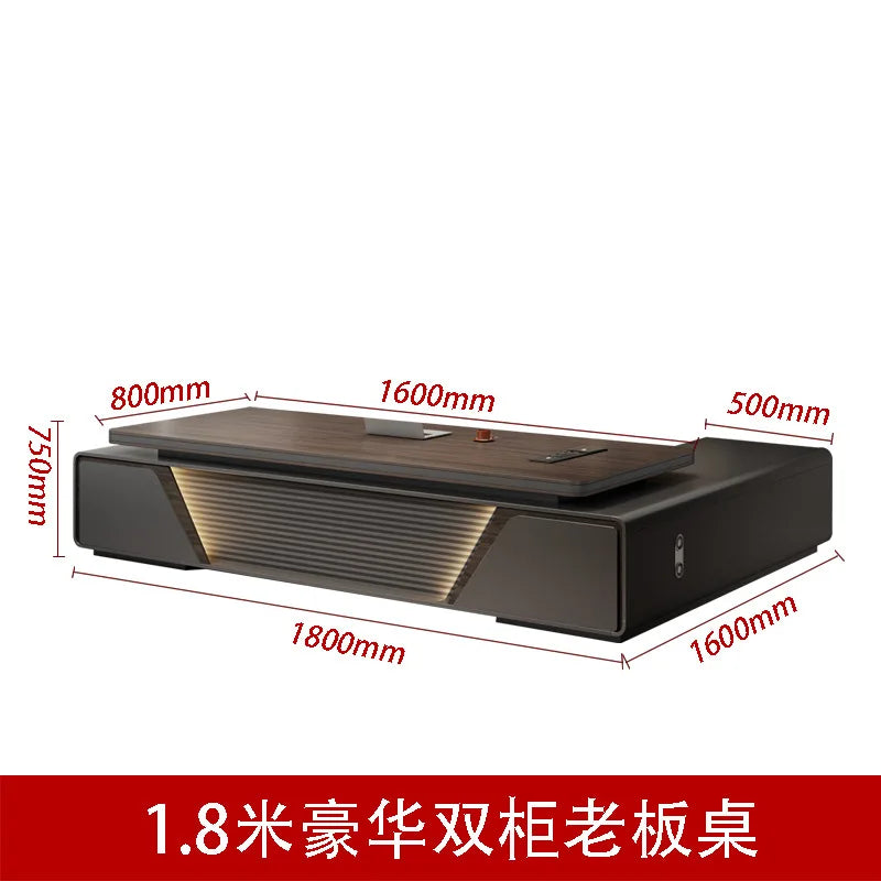 Modern boss desk light luxury high-end paint desktop large desk simple president table manager table and chair combination