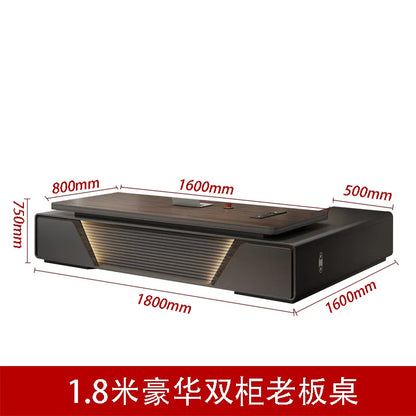 Modern boss desk light luxury high-end paint desktop large desk simple president table manager table and chair combination