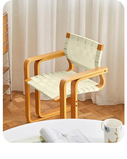 Danish Design Mid-Ancient Dining Chair Solid Wood Armrest Armchair Subnet Red Ins Simple Desk Chair