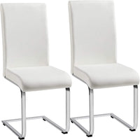 Dining Chairs Set of 2 Modern Faux Leather Upholstered Dining Room Chairs with High Back and Metal Chrome Legs for Kit