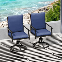 5 Piece Outdoor Patio Dining Set with 4 Swivel Dining Chairs & 1 Large Round Dining Table,Bistro Furniture Set , Customized