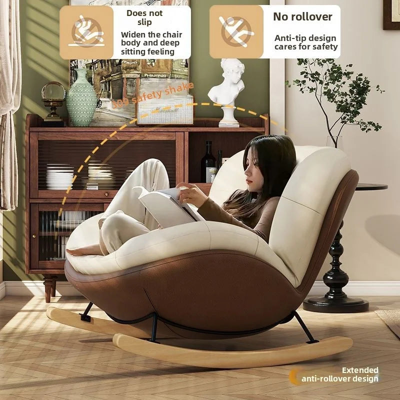 */-* Modern Eggshell Design Adult Recliner Chair Single Leisure Sofa Chair For Living Room Balcony