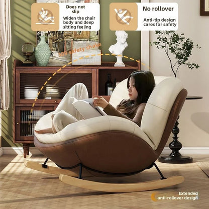 */-* Modern Eggshell Design Adult Recliner Chair Single Leisure Sofa Chair For Living Room Balcony