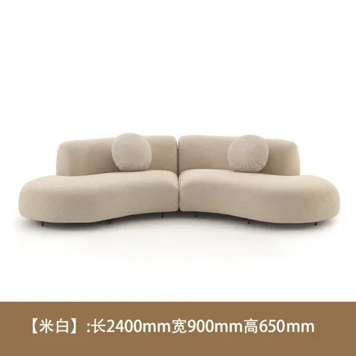 Reception living room sofa white curve unique living room sofa lazy artificial ergonomics