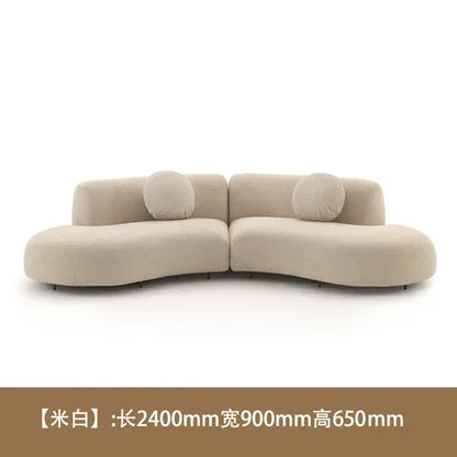 Reception living room sofa white curve unique living room sofa lazy artificial ergonomics