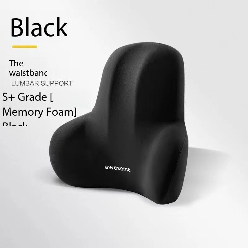 Car Neck Pillow Memory Foam Headrest Cushion Breathable Lumbar Back Support Pillow Relieve Fatigue for Car Seat Office Chair