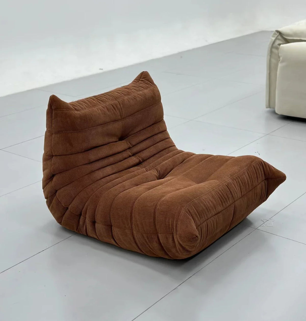 Togo caterpillar sofa balcony leisure bedroom living room reclining sleeping lazy sofa cream wind single recliner