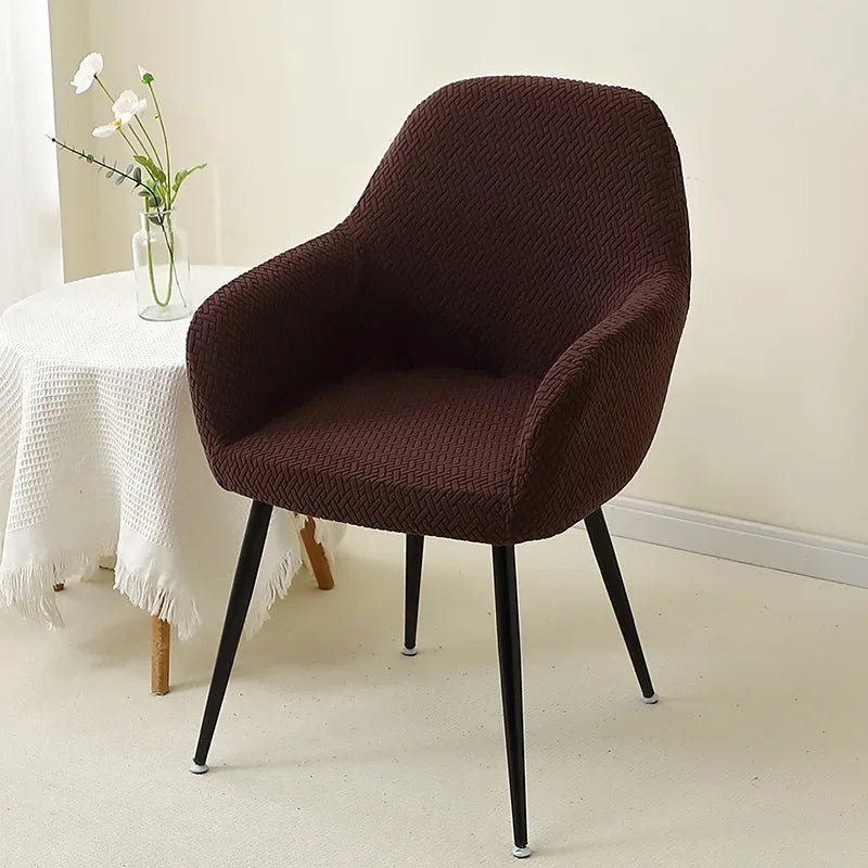 1/2pcs Jacquard Chair Covers High Arm Dining Chair Cover Elastic Chair Seat Slipcover Protector for Wedding Living Room Home