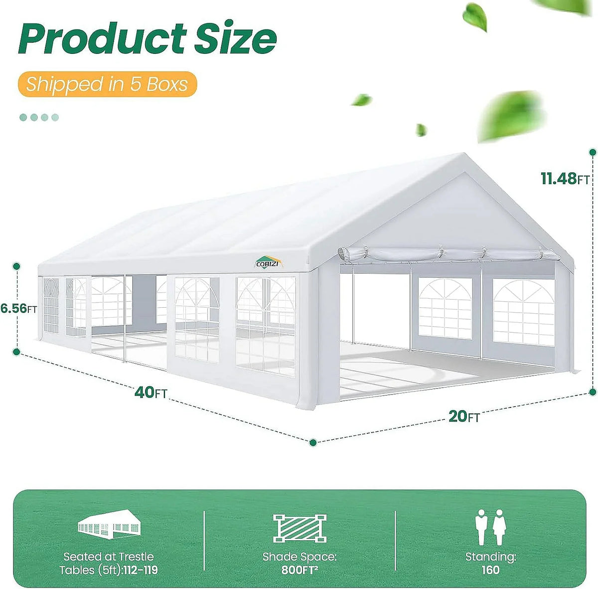 30x15FT Party Tent Heavy Duty Wedding Canopy Event Shelter PVC Material Waterproof Wedding Party Marquee Tent