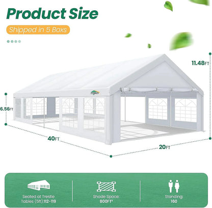 30x15FT Party Tent Heavy Duty Wedding Canopy Event Shelter PVC Material Waterproof Wedding Party Marquee Tent