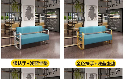 A Barber Shop Sofa Waiting Chair Stainless Steel Office Reception Sofa Chair