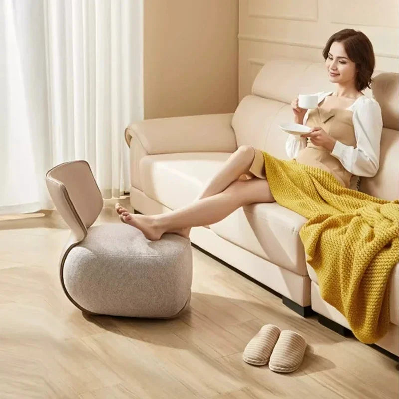 Living Room Balcony Leisure Chair Stool Ottomans Light Luxury Chivas Single Sofa Chair Cream Wind Lazy Furniture Small Chair