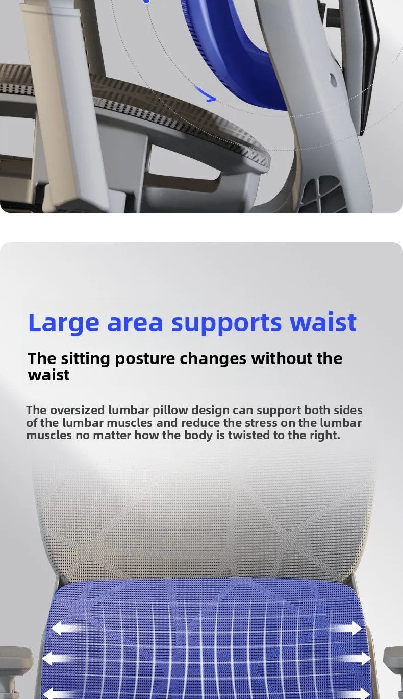 Ergonomic chair Home computer chair Comfortable sedentary office chair Back seat Study desk E-sports study chair