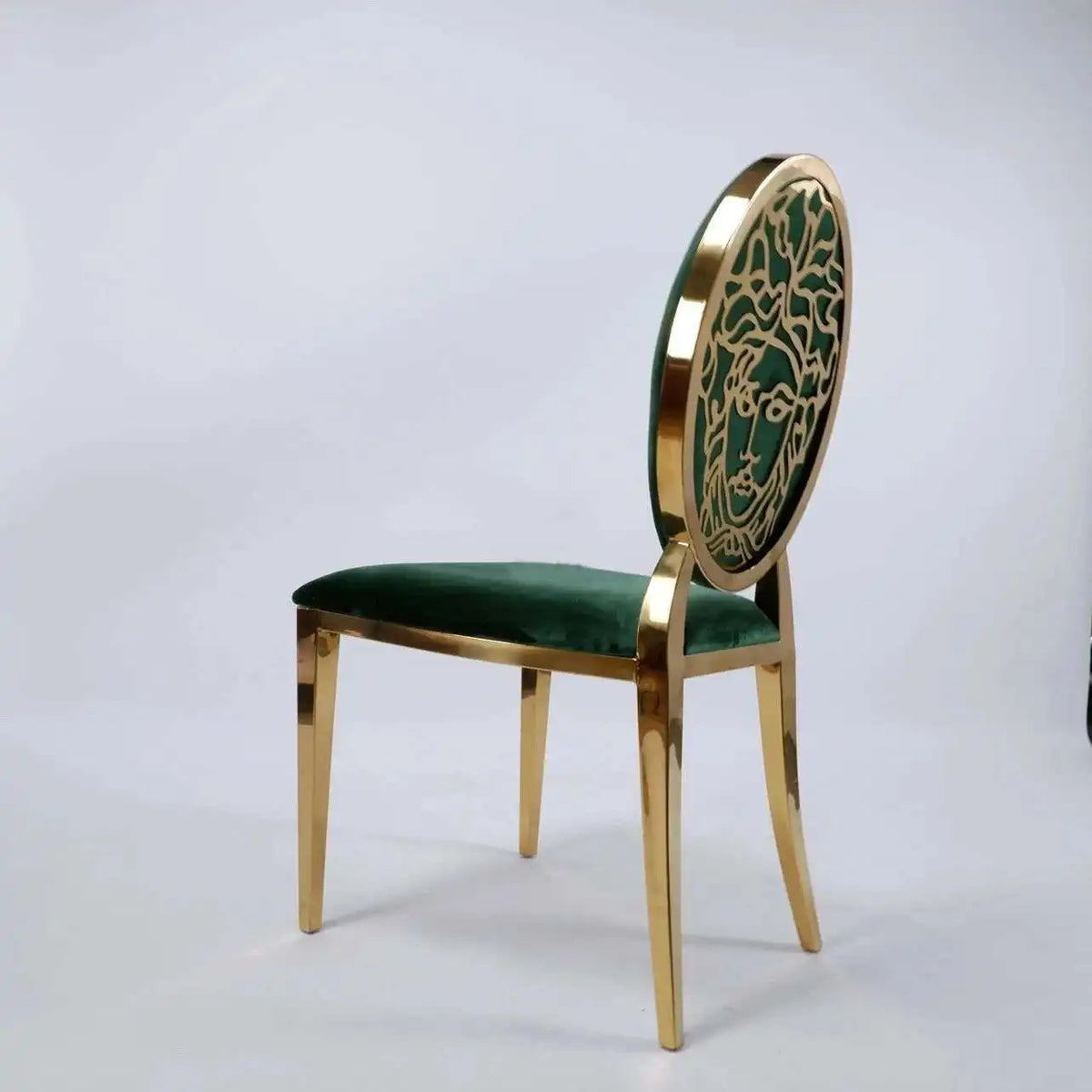 Luxury stainless steel dining chairs, modern home furniture, simple metal back chairs, kitchen fabric dining chairs