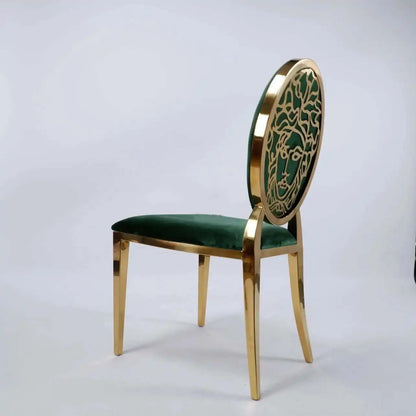 Luxury stainless steel dining chairs, modern home furniture, simple metal back chairs, kitchen fabric dining chairs