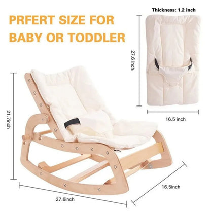 Rocking horse for children baby rocking chair solid wood home newborn recliner multifunctional wooden baby soothing chair ins