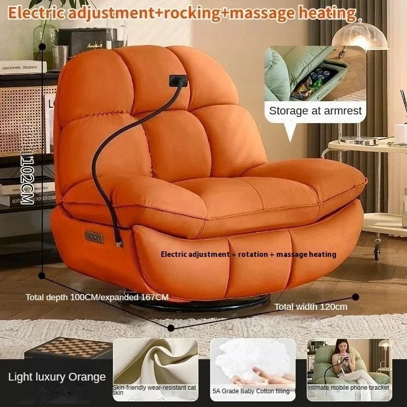 Lazy Sofa First-class Leisure Sofa Electric Intelligent Multifunctional Living Room Single Person Sofa Can Sleep and Lie Down