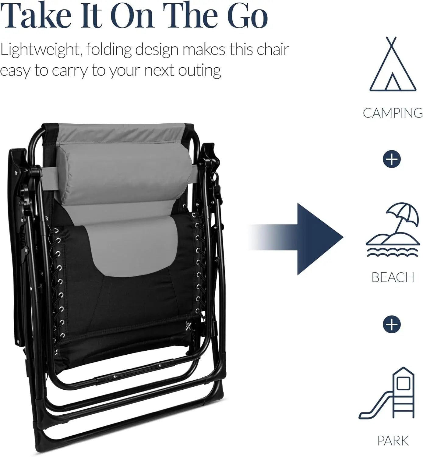 Best Choice Products Oversized Padded Zero Gravity Chair, Folding Outdoor Patio Recliner, XL Anti Gravity Lounger for Backyard