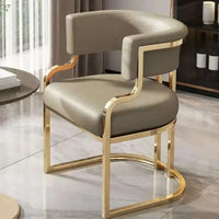 Luxury golden Dining Chairs wrought Iron Backrest Armchair Kitchen Modern Dining Room Furniture Home Bedroom Salon Makeup Chair