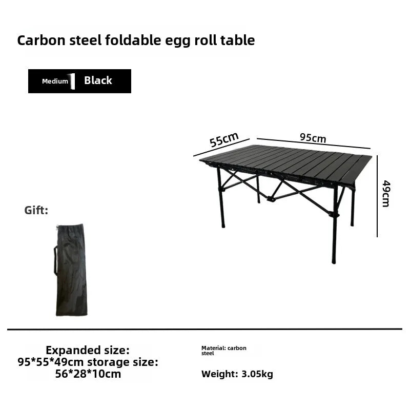 Outdoor folding table Egg roll table Camping table Portable picnic table and chairs Full set Camping equipment supplies