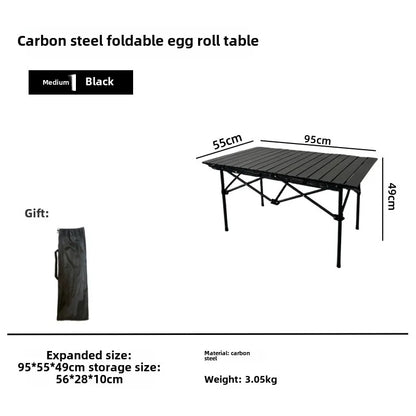 Outdoor folding table Egg roll table Camping table Portable picnic table and chairs Full set Camping equipment supplies