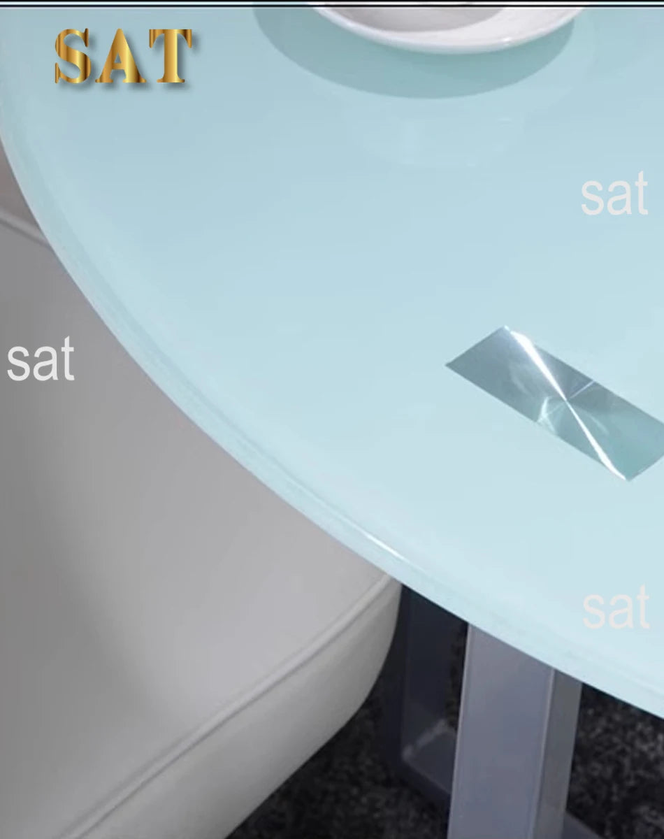 Modern Dining Table and Chair Set Modern Restaurant Home Dining Room Dinning Table Glass Top Round Dining Table Set