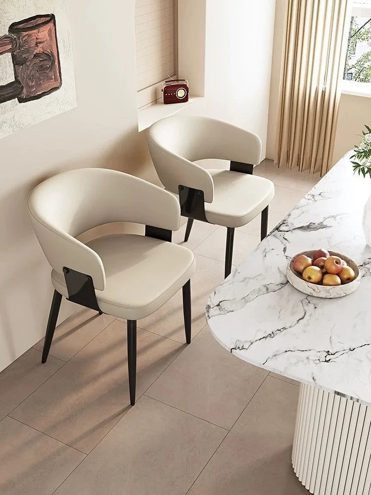 2pcs Modern Minimalist Dining Chairs with Backrest for Home Table And Hotel Island Bar Stools with Armrests