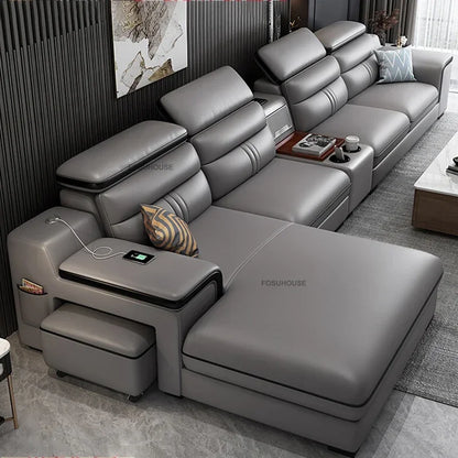 Luxury Leather Living Room Sofas Italian Home Sofa Bed Recliner Modern Designer Ergonomic Back Sofa Living Room Furniture
