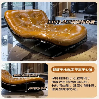 Retro Medieval-Inspired Reclining Sofa Chair for Leisure Balcony Villa Study