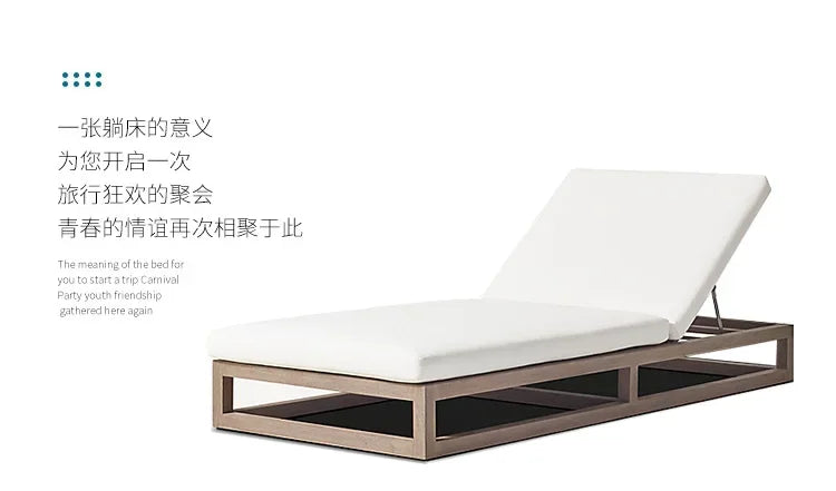 Nordic outdoor double sofa high-end teak villa hotel courtyard garden