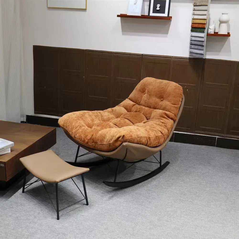 Lazy Sofa Rocking Chair Bedroom Lounge Chair Carefree Adult Living Room Single Balcony Leisure Rocking Chair Recliner Chairs