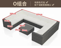 Outdoor sofa combination courtyard garden balcony leisure rattan chair