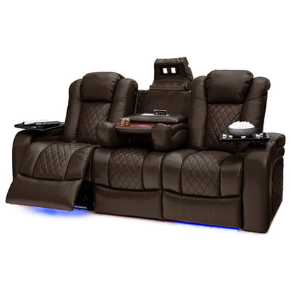 Living room villa leather sofa top layer cowhide electric multi-functional sofa audio-visual room VIP combination