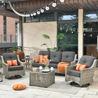 Wicker Outdoor Furniture Patio Conversation Rattan Sofa Set for Garden,Poolside,Backyard,Deck