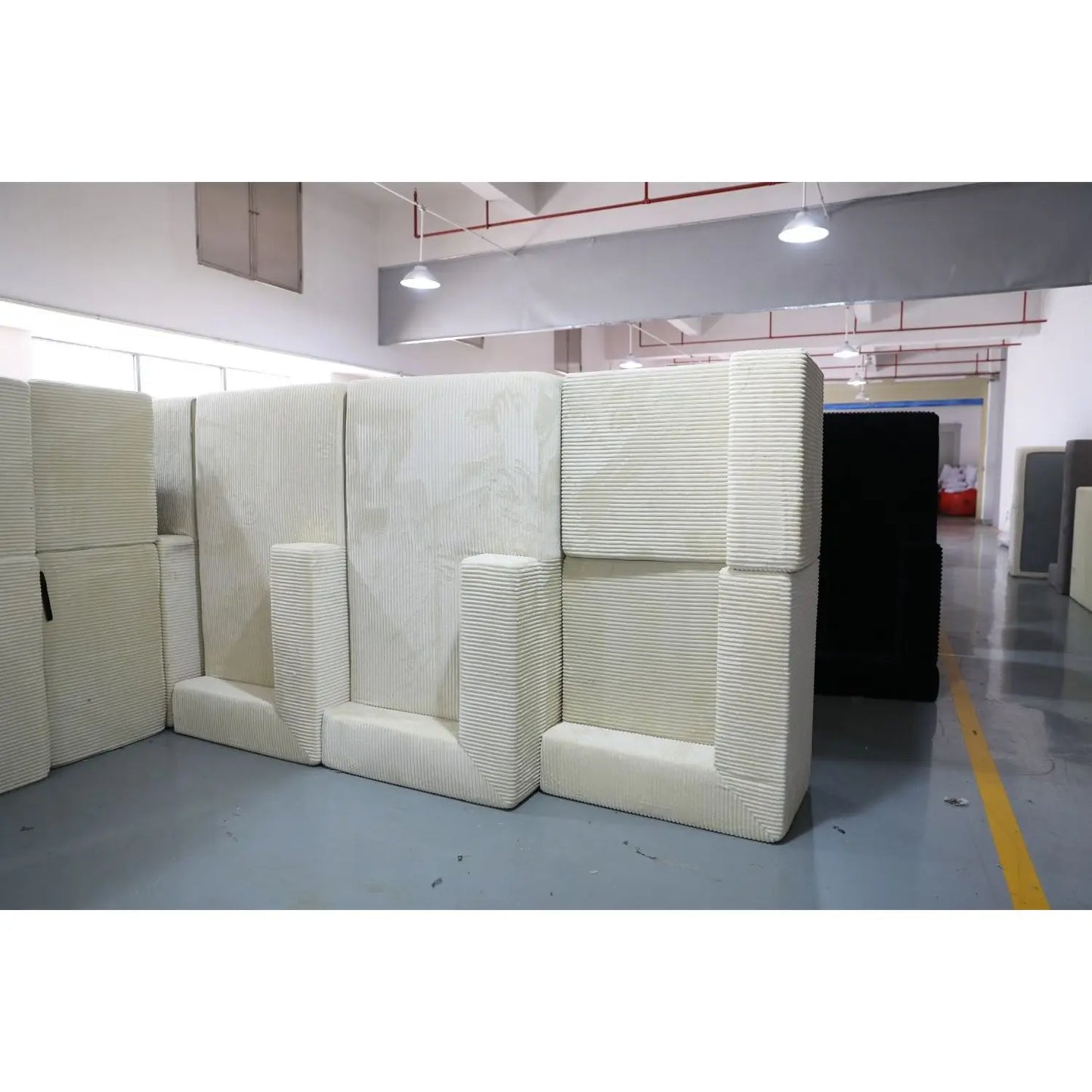 Beige Corner Combination Sectional Sofa Bed High-Density Sponge Soft Plush Fabric Multiple Combinations Available